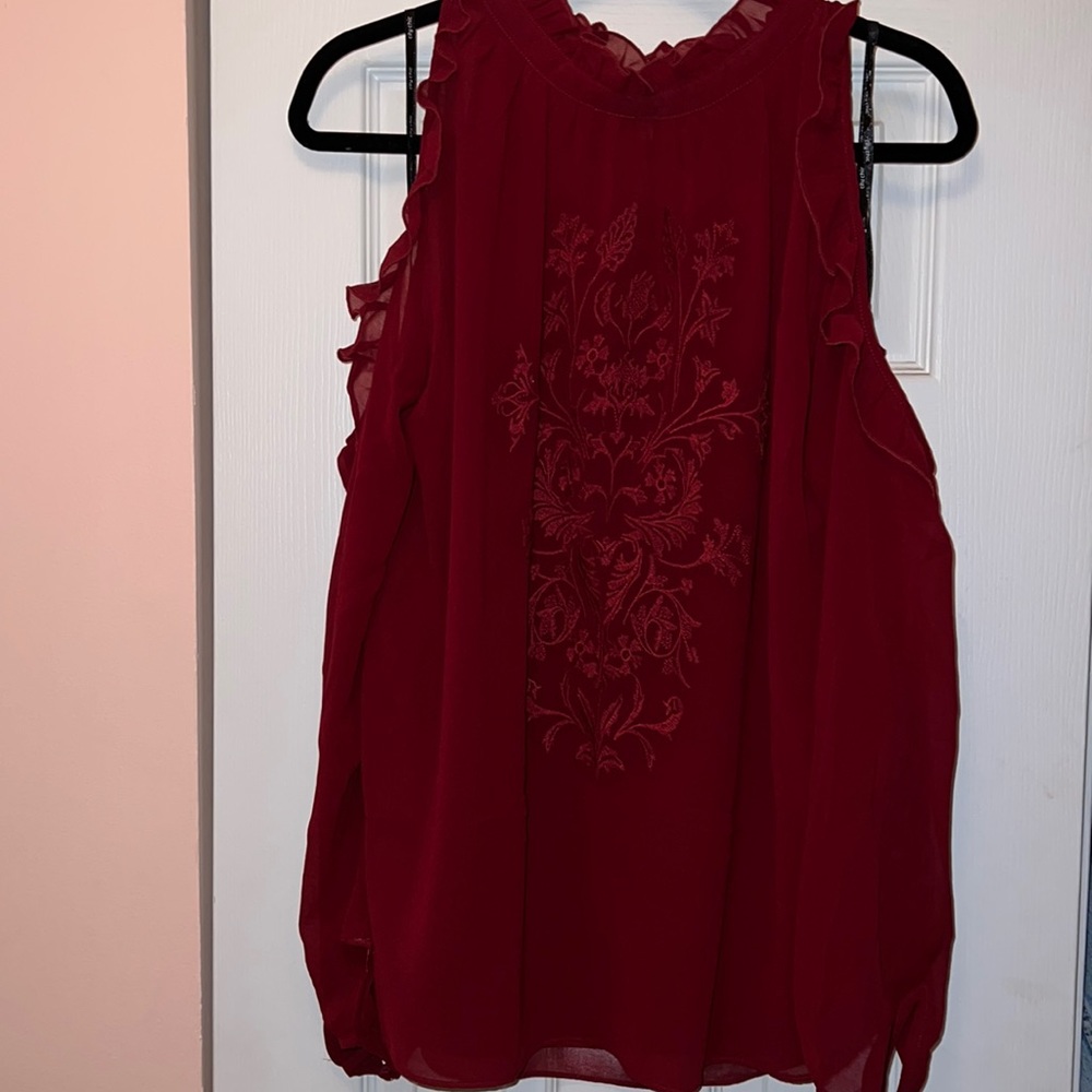 City Chic Red cold shoulder blouse size 18/m